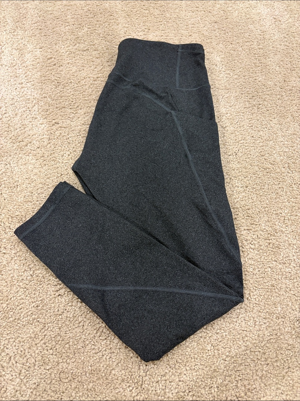 Charcoal - colored Athletic Leggings with Side Pockets